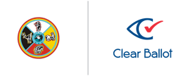 Clear Ballot logo and Sault Ste. Marie logo