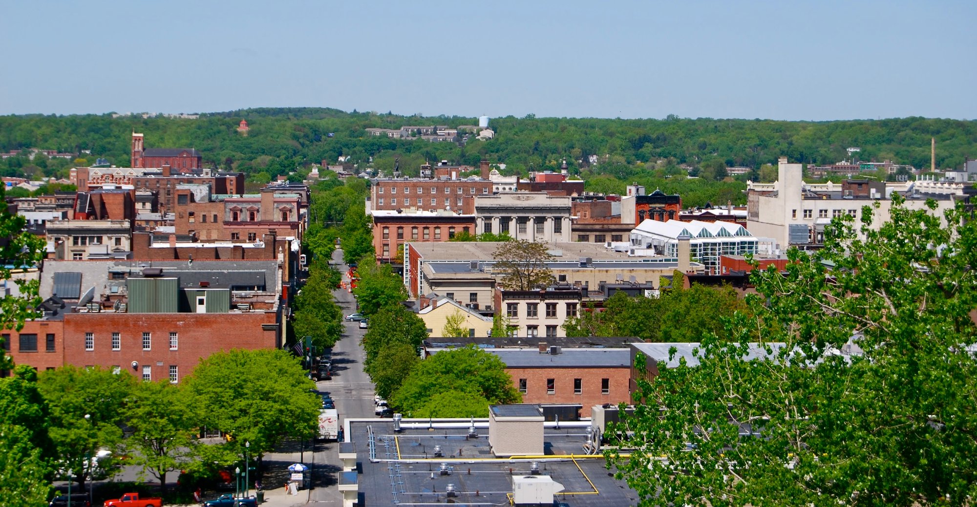 Aerial view of Troy, NY