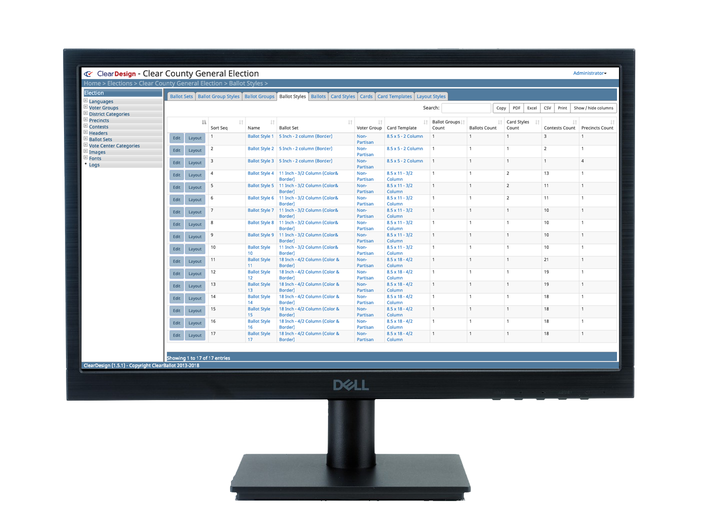 View ballot sets on ClearDesign