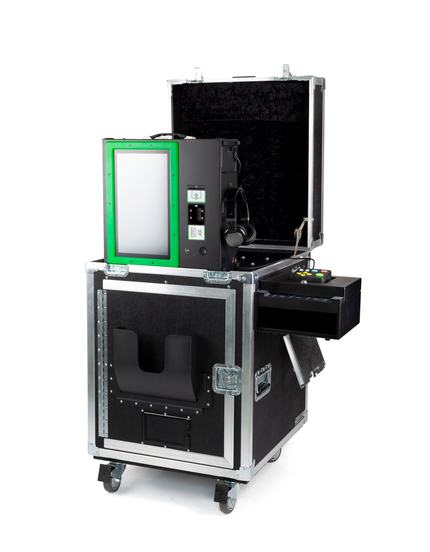 An image that shows ClearMark, Clear Ballot's accessible ballot marking device, on durable transport case. An image that shows ClearMark, Clear Ballot's accessible ballot marking device, on durable transport case.